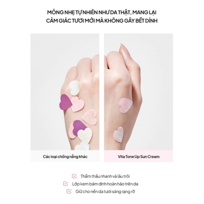 Kem Chống Nắng Nâng Tone Dưỡng Trắng Da Tocobo Vita Tone Up Sun Cream SPF50+ PA++++ - Image 3