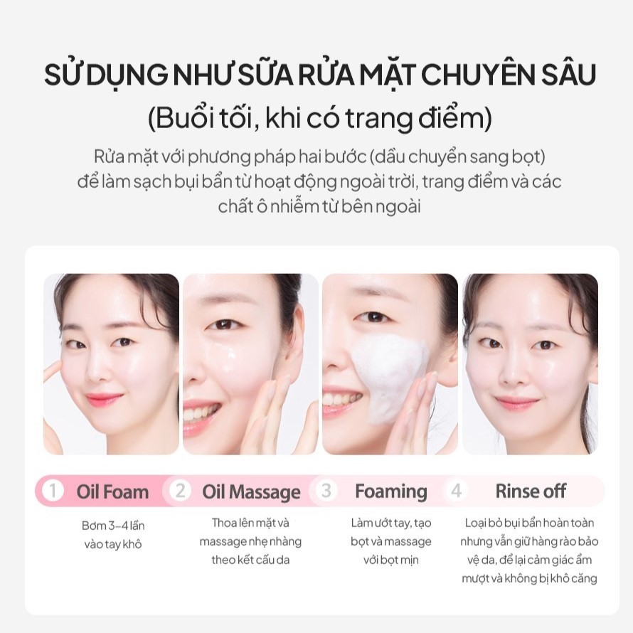 Dầu Rửa Mặt Tạo Bọt Làm Sáng Da Maxclinic Rose Vitamin Brightening Oil Foam Cleaser 110gr - Image 7