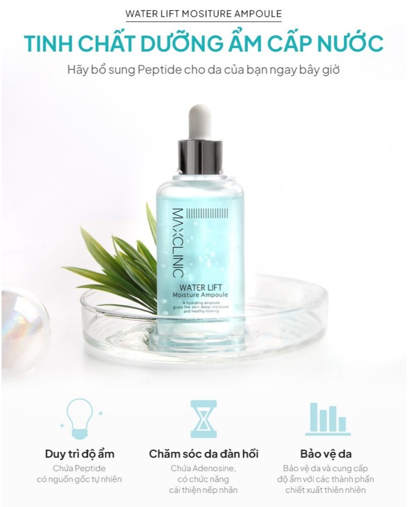 Tinh Chất Dưỡng Ẩm Cấp Nước Maxclinic Water Lift Moisture Ampoule 100ml - Image 3