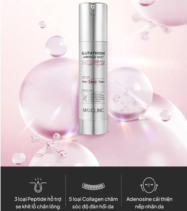 Tinh Chất Dưỡng Trắng Và Cải Thiện Nếp Nhăn Maxclinic Glutathione Ampoule Shot 50ml - Image 4