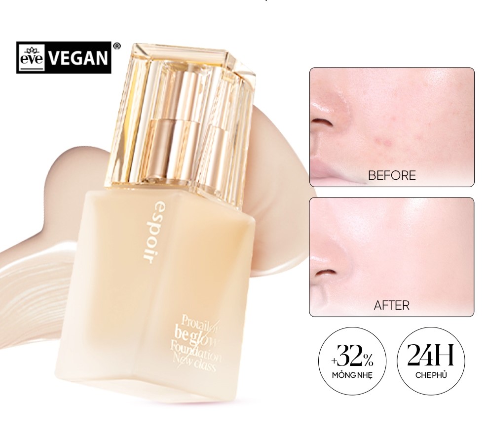 Kem Nền Căng Bóng Espoir Pro Tailor Be Glow Foundation New Class 2023 SPF27 PA++ 30gr - Image 3