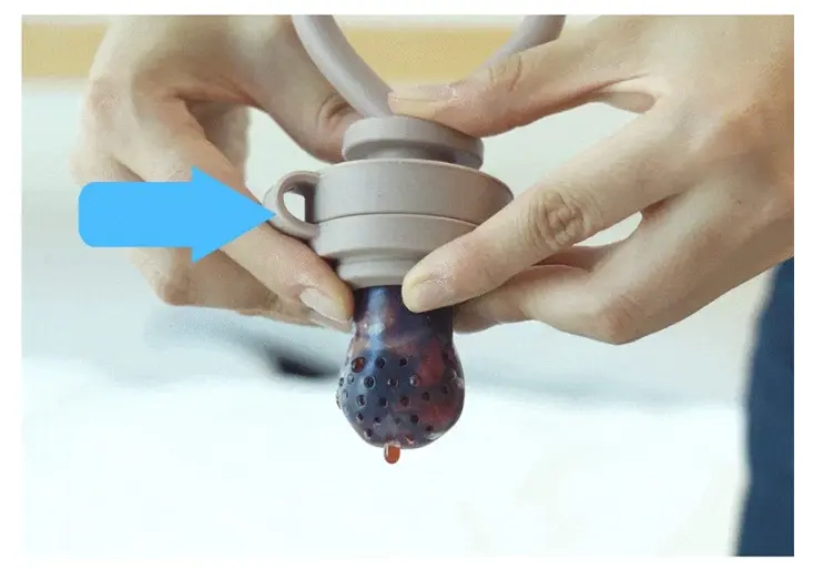 Túi Nhai Silicone Ăn Dặm Chống Hóc Cho Bé Firgi Hàn Quốc, Túi Nhai Trái Cây, Núm Nhai Hình Trái Tim