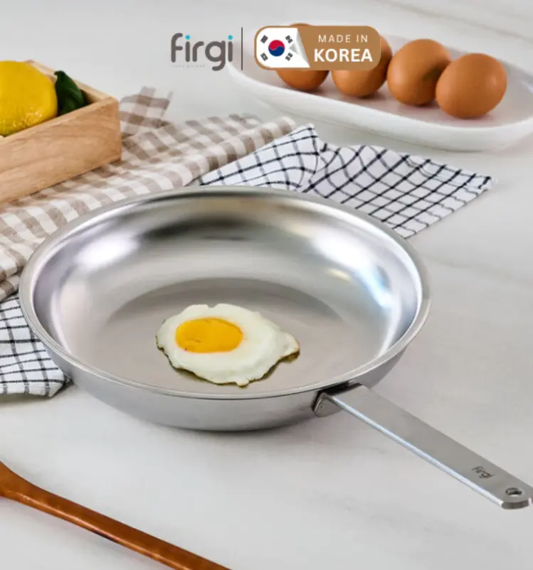 Chảo Inox 316 Chống Dính 5 Lớp Firgi Hàn Quốc Nấu Ăn Dặm, Nguyên Khối, Không Đánh Bóng Cao Cấp 20cm