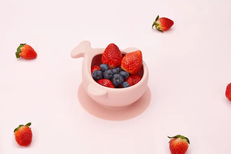 Bát Ăn Dặm Platinum Silicone Firgi Hàn Quốc Hình Cá Voi Có Đế Hít Chống Đổ Cho Bé Tập Ăn Dặm