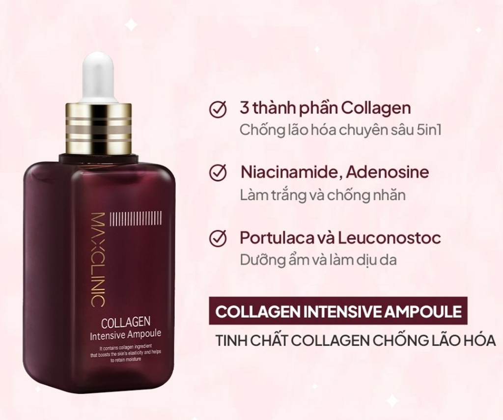 Tinh Chất Collagen Dưỡng Da Và Ngăn Ngừa Lão Hóa Maxclinic Collagen Intensive Ampoule 100ml