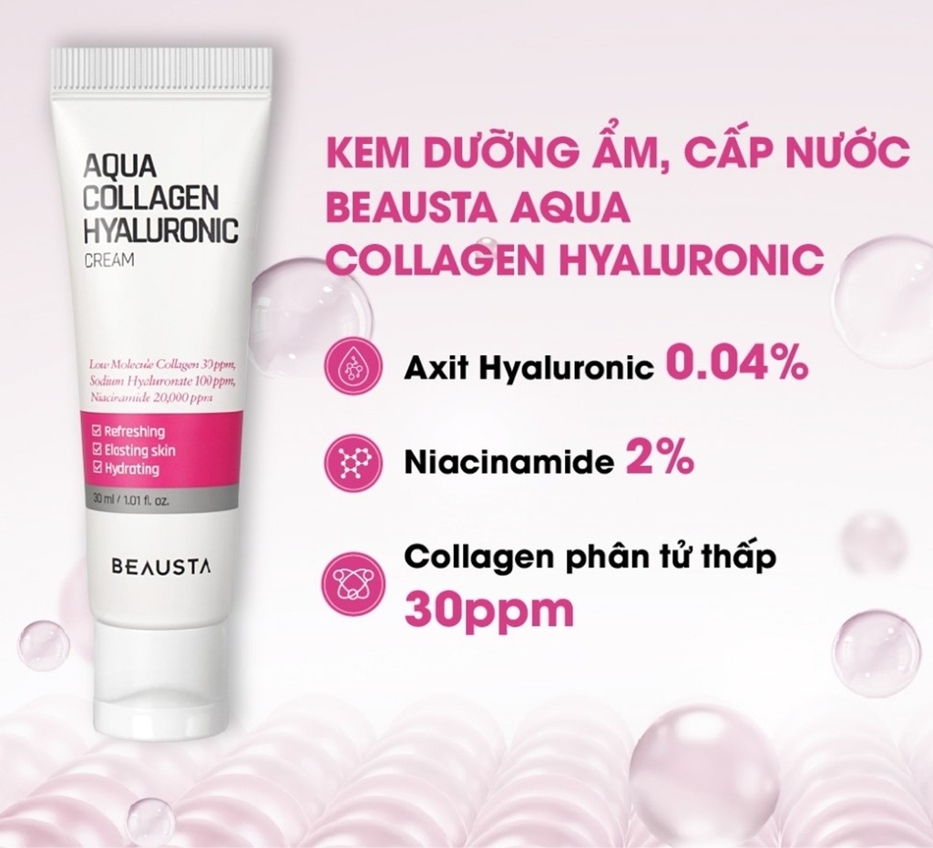 Kem Dưỡng Ẩm Cấp Nước Beausta Aqua Collagen Hyaluronic 30ml