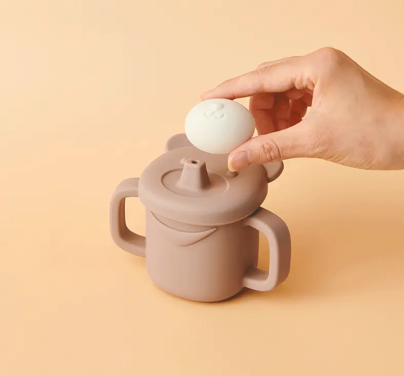 Ly Cốc Tập Uống Nước Cho Bé 3 Giai Đoạn Firgi Hàn Quốc Platinum Silicone Hình Gấu (Kèm Nắp Đậy)