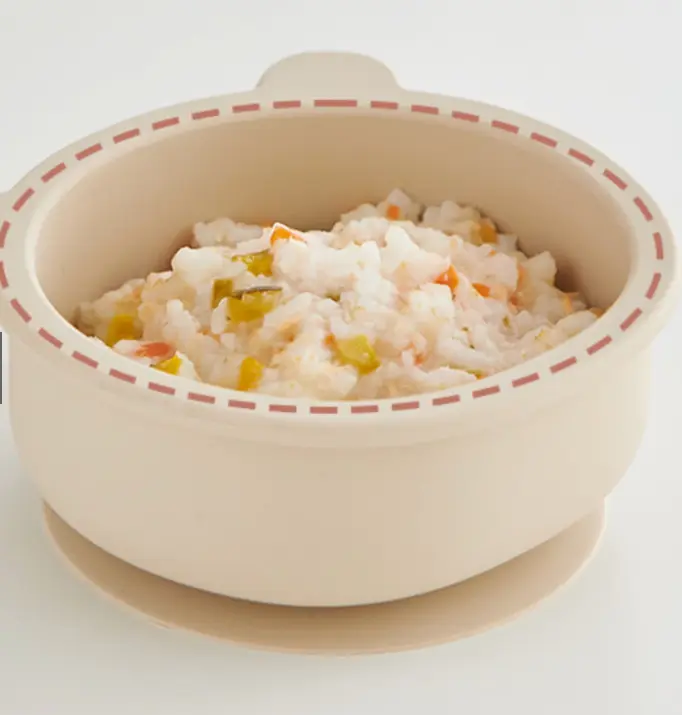 Bát Ăn Dặm Silicone Little Cloud Hình Gấu Dễ Thương Có Đế Hít Cho Bé Tập Ăn Dặm 240ml