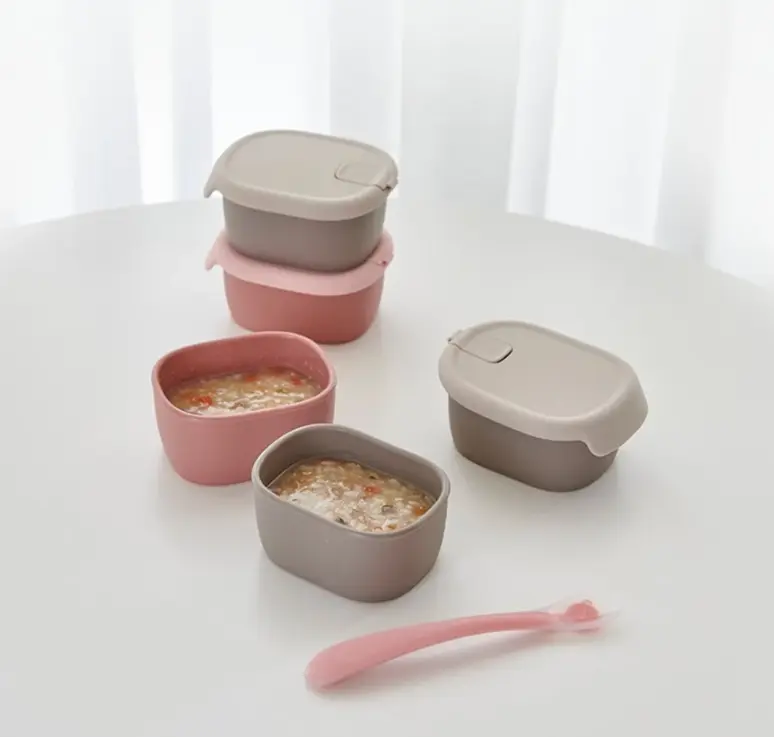 Hộp Bảo Quản Thực Phẩm, Đồ Ăn Dặm Cho Bé Platinum Silicone Firgi Hàn Quốc Có Nắp Đậy Kín Khí 200ml