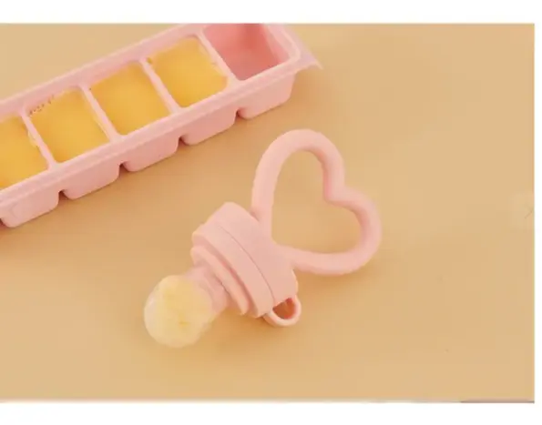 Túi Nhai Silicone Ăn Dặm Chống Hóc Cho Bé Firgi Hàn Quốc, Túi Nhai Trái Cây, Núm Nhai Hình Trái Tim